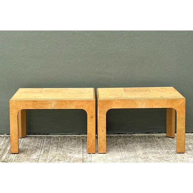 Khaki Vintage Burl Wood Side Tables - Pair For Sale - Image 8 of 12