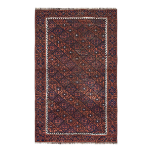 Decorative Small Vintage Afghan Wool Rug - 3`2" X 5`1"