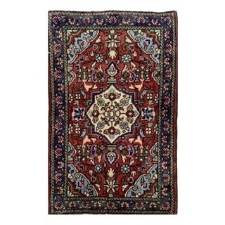 1980s Old Persian Hamadan Rug 2x3 For Sale