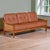 Brown Danish Modern Teak Sofa With Caned Sides Restored in New Leather For Sale - Image 8 of 16