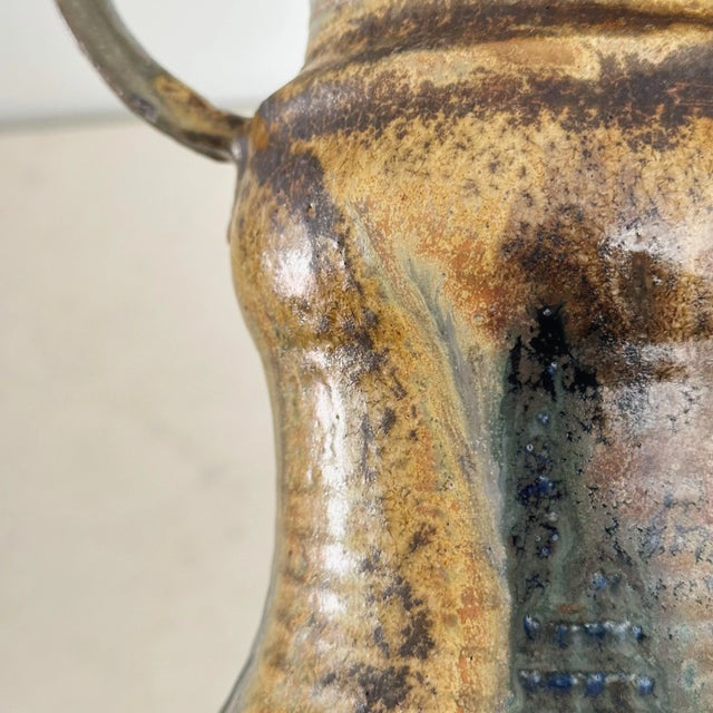 Mid-Century Brutalist California Studio Pottery Jug in Stunning Glaze For Sale - Image 9 of 10