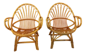Set of Vintage Rattan Armchairs, 1960s