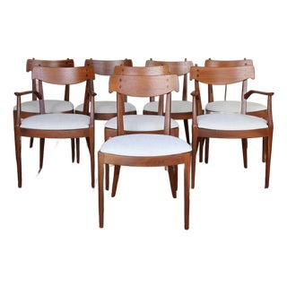Mid Century Set of Eight Dining Chairs by Kipp Stewart for Drexel "Declaration" For Sale