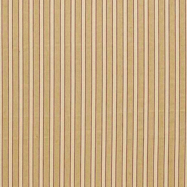 Sample - Schumacher Antique Ticking Stripe Fabric in Sandalwood For Sale