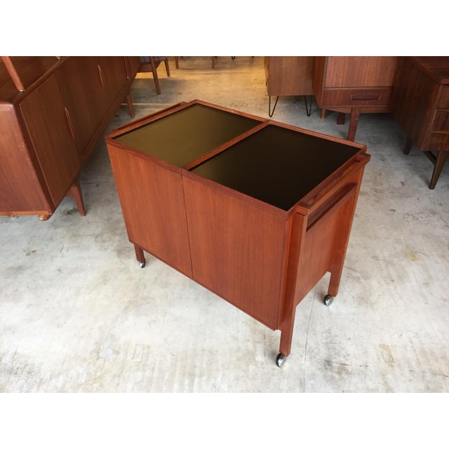 1960s Extendable Teak Bar Trolley by Niels Erik Glasdam, 1960s For Sale - Image 5 of 18