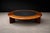 Round Coffee Table in Solid Hardwood & Black Leather, Brazilian Modern, 1970s For Sale - Image 10 of 11