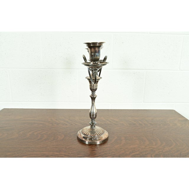 Tiffany & Co. Style Antique Victorian Silverplate Three-Light Candelabra For Sale - Image 11 of 16
