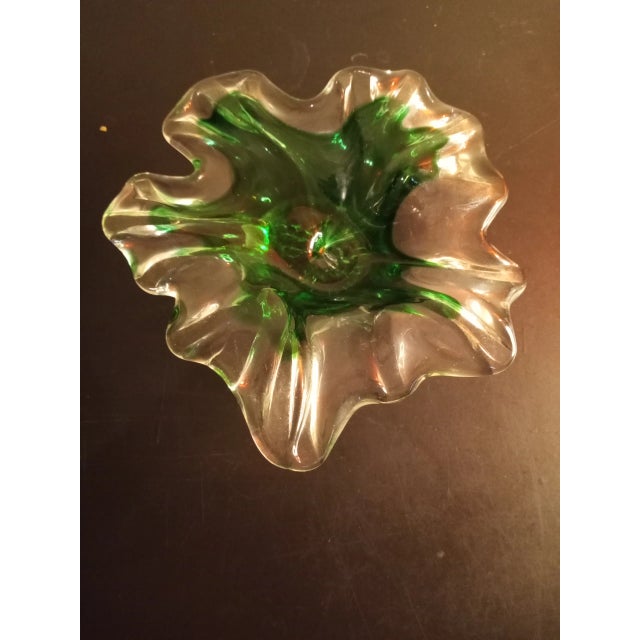 Chalet Art Glass Leaf Pattern Ashtray For Sale In Dallas - Image 6 of 8