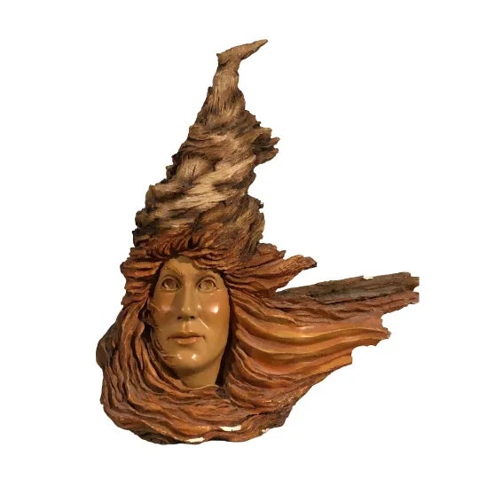Wood Vintage 1989 Stephen Herrero Rare Faux Wood Folk Figurines Statue Willow For Sale - Image 7 of 7