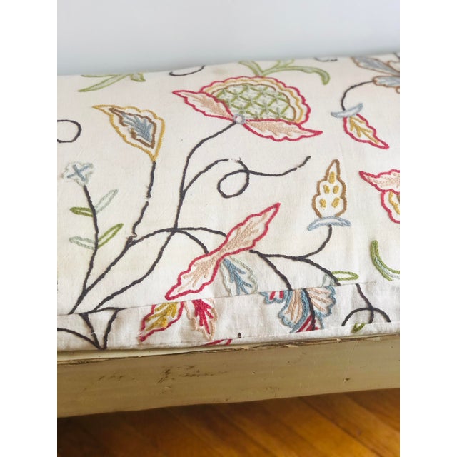 Late 20th Century Vintage Turned Leg Heavy Wood Shelton Bench Handmade