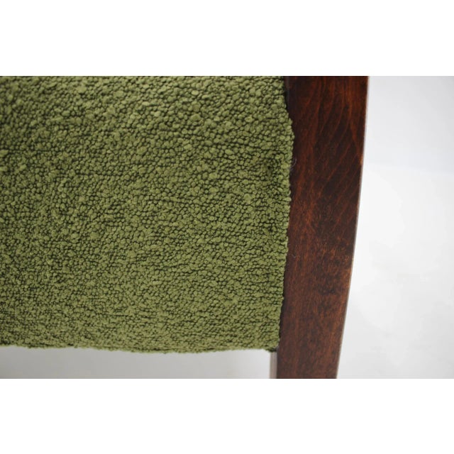 Green Set of Art Deco Armchairs in Boucle, Former Czechoslovakia, 1940s For Sale - Image 8 of 10