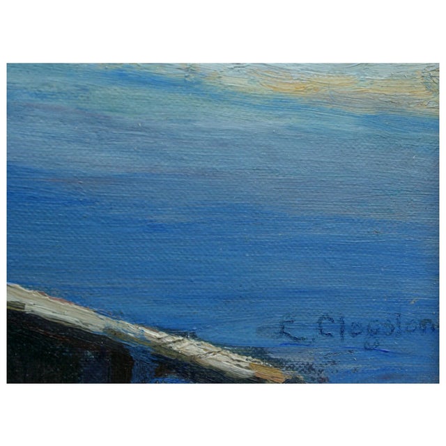 American Mid Century Tidal Pools & Lighthouse Landscape by L. Clogston For Sale - Image 3 of 4