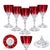Stunning set of 6 authentic Baccarat Harcourt 1841 wine goblets in the iconic ruby red overlay. This is one of Baccarat’s...