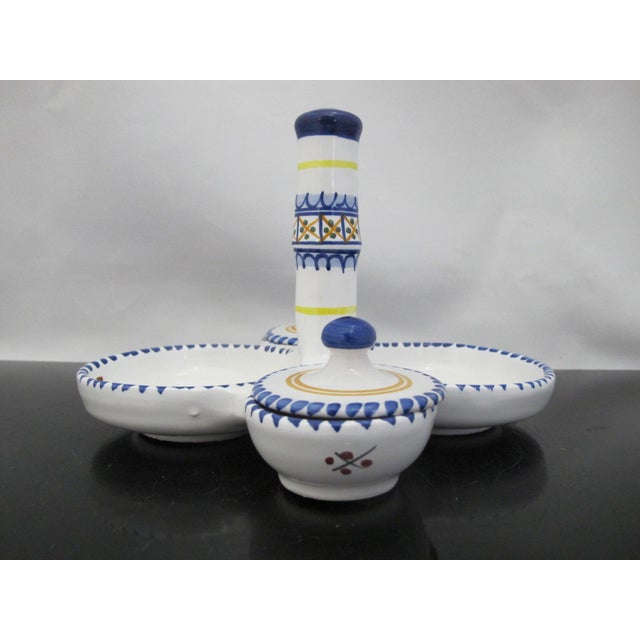 Spanish De La Cal Barreira Pottery Oil & Vinegar Cruet Condiment Serving Tray For Sale - Image 9 of 18