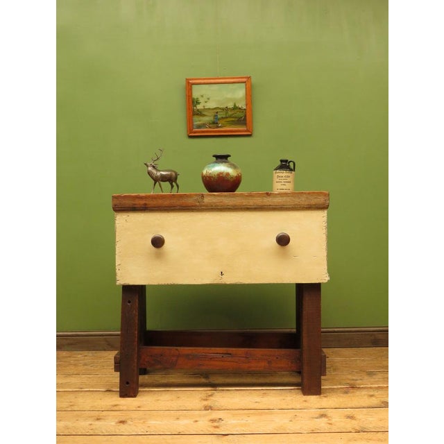 Wood Rustic Handmade Kitchen Side Table For Sale - Image 7 of 18