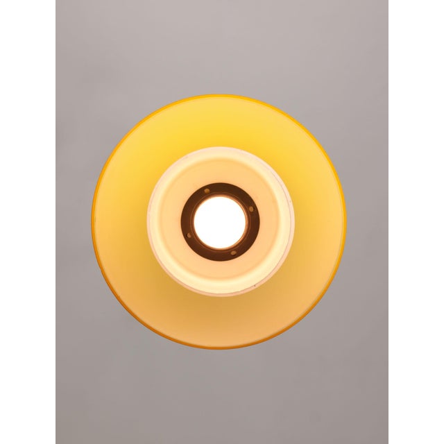 Mid-Century Glass and Brass Mushroom Pendant Lamps, Set of 3 For Sale - Image 16 of 17