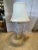 Large 28 inch tall vintage Waterford crystal table lamp with brass base. shade is not original to the lamp.