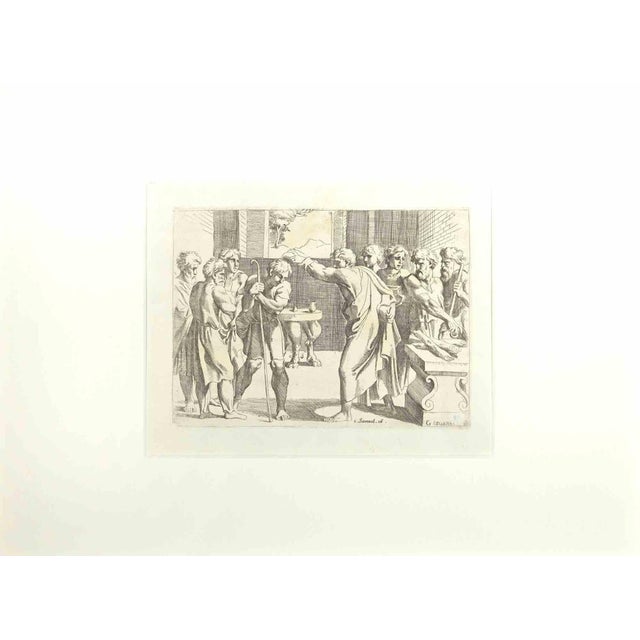 Giovanni Lanfranco, Samuel 14, Old Testament Story, Etching, 1607 For Sale - Image 3 of 3