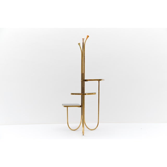 Mid-Century Modern Brass and Glass Étagère, Austria,1950s For Sale - Image 4 of 10
