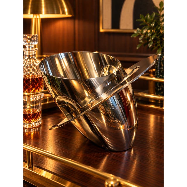 2000 - 2009 1960s Style Hennessy Ice Bucket by Thomas Bastide for Ercuis Paris – Sculptural French Modernist Barware With Original Box For Sale - Image 5 of 18