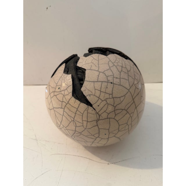 Ceramic Vintage Michael Mick Raku Ceramic Sphere Sculpture For Sale - Image 7 of 9