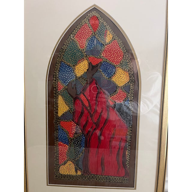 Beautiful, Colorful and Powerful Original Art by African American Artist, Hebert "Mannie" Pair. Three dimensional medium...