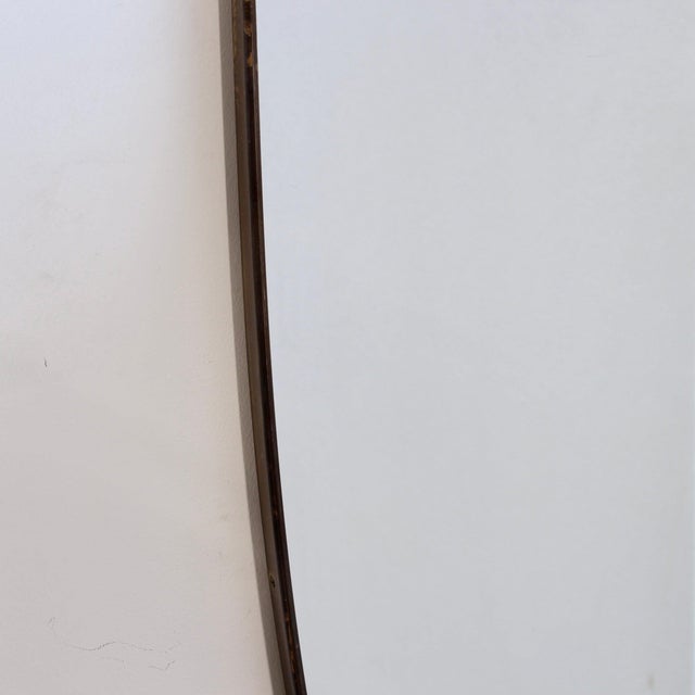 Vintage Italian Wall Mirror with Brass Frame by Gio Ponti, 1960s For Sale - Image 3 of 13