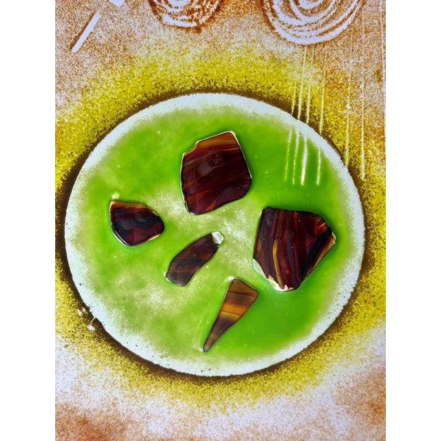 German Handmade Fused Glass Wall Art with Radiant Earth and Planets, 1990s For Sale - Image 9 of 14