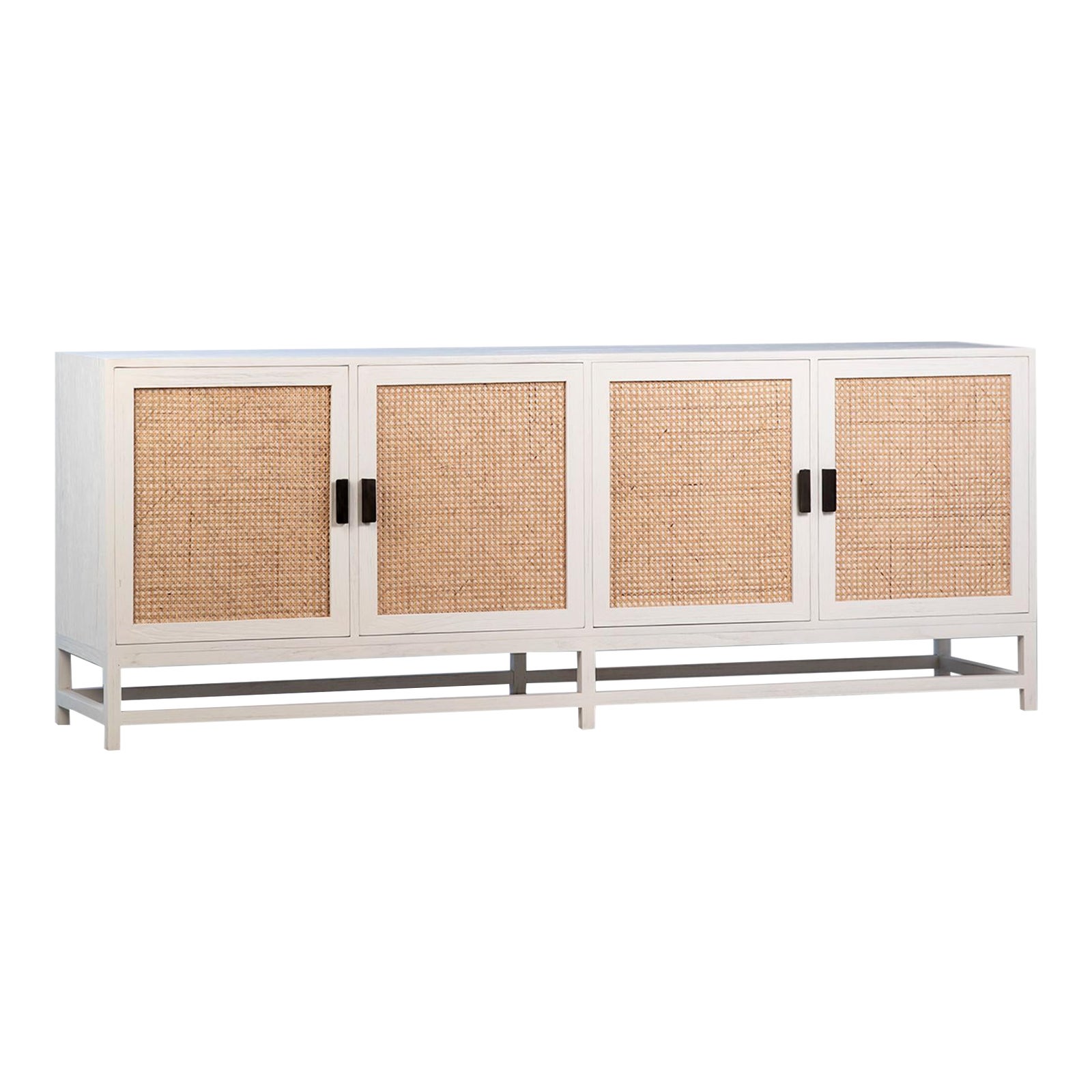 Modern White Cane Sideboard Chairish