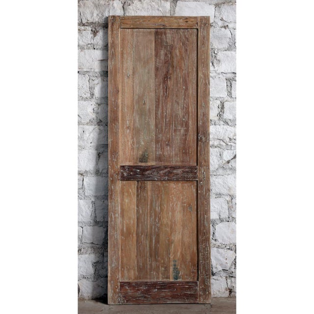 Antique Floral Carved Door in Blue Hues | Hand-Carved Sliding or Hinged Barn Door For Sale - Image 4 of 4