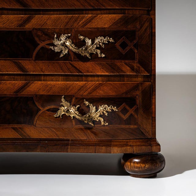 Maroon Baroque Chest of Drawers, Mid-18th Century For Sale - Image 8 of 12