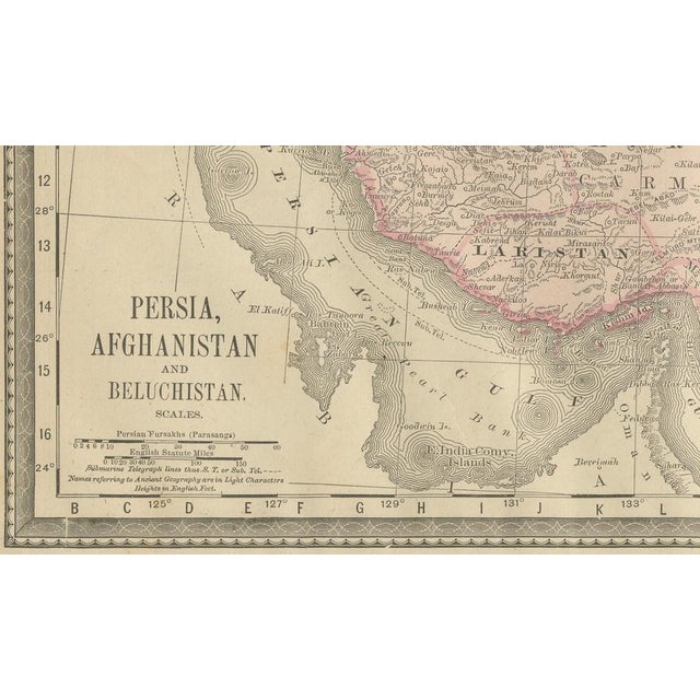 Antique Middle Eastern Map by Rand McNally, 1888 For Sale - Image 3 of 9