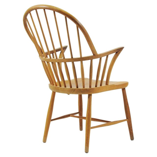 Danish Ch 18A High Back Chair in Oak by Frits Henningsen for Carl Hansen & Son, 1960s For Sale - Image 6 of 6