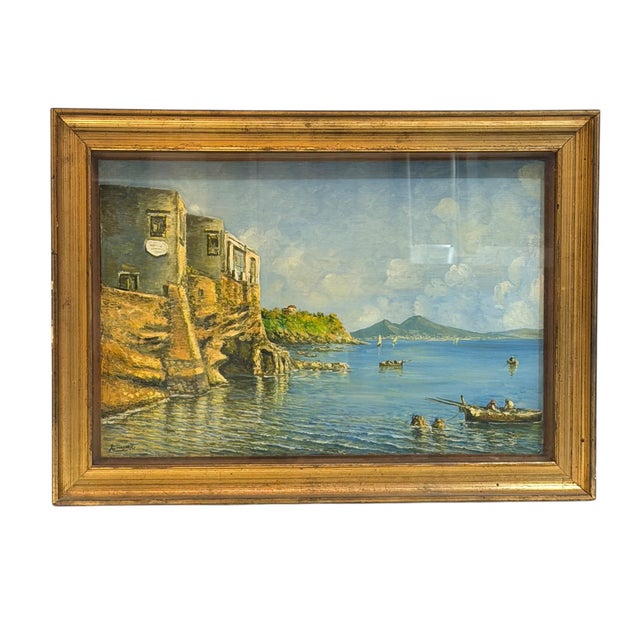 1920s Oil on Board in Shadowbox Frame For Sale - Image 4 of 5