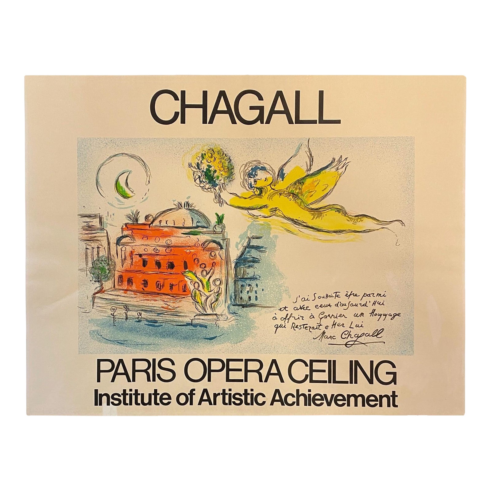 1960s Marc Chagall Original Lithographic Poster 