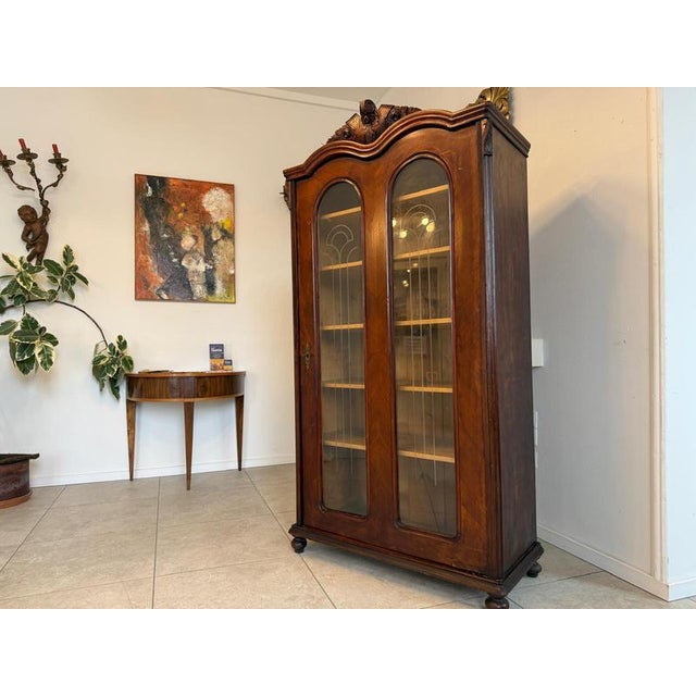 Display Cabinet in Walnut and Glass For Sale - Image 4 of 12