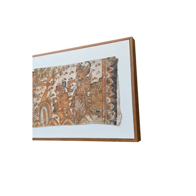 Bali Hindu Textile Framed 'Kamasan' Painting, Indonesia C. 1950 For Sale - Image 11 of 16