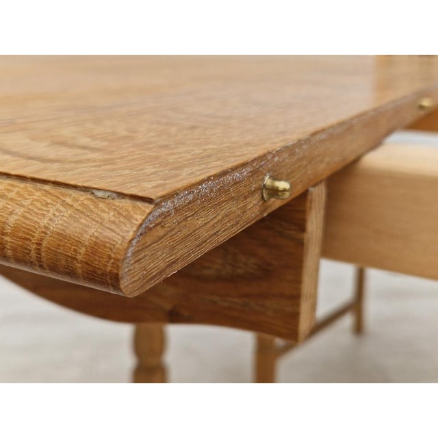 Mid-Century Modern Danish Dinning Table and Chairs in Oak and Wool, 1970s, Set of 5 For Sale - Image 3 of 18