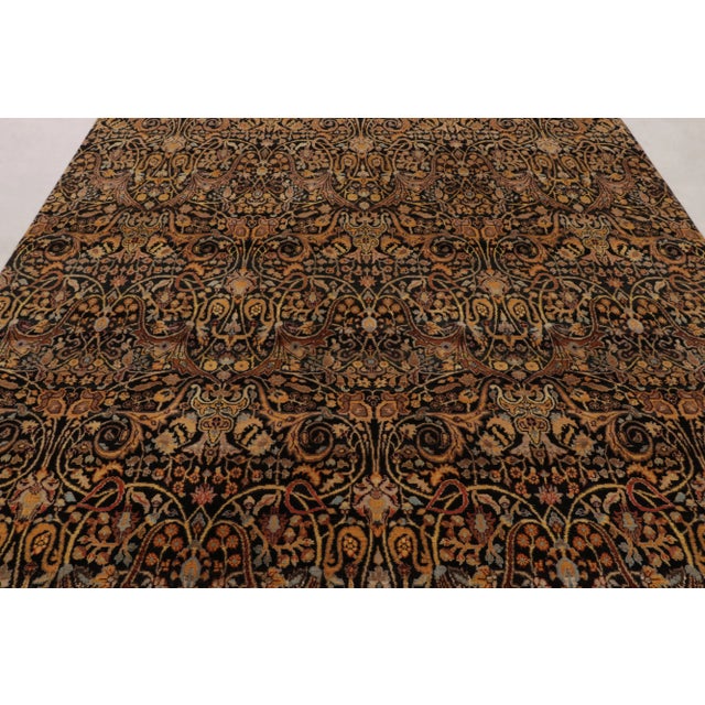 Hand-knotted in a luxurious blend of wool, linen and luminous silk, this captivating 8x10 rug is a magnificent study in...