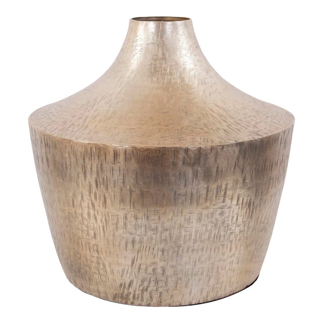 The Etched Crossways Curved Neck Vase, Large For Sale