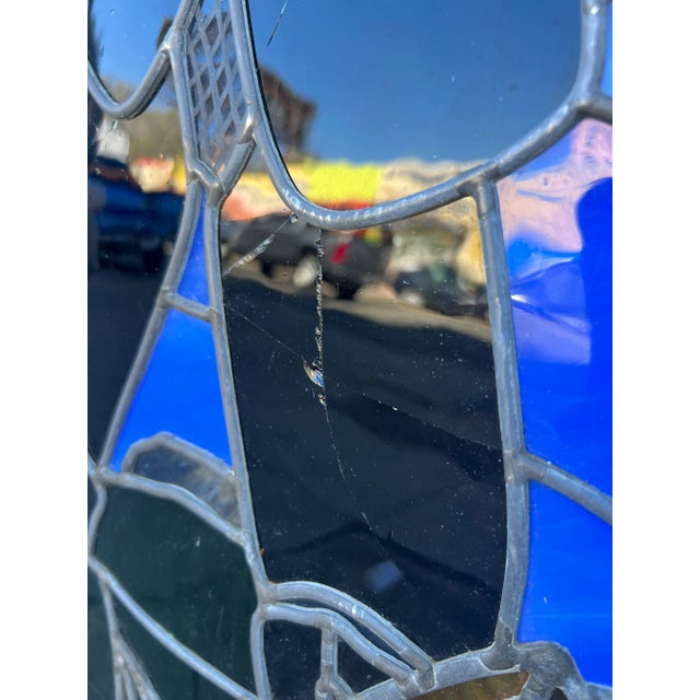 Contemporary Stained Glass Window With Castle Scene and Unicorn and Knight For Sale - Image 12 of 13