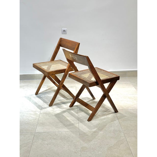 Vintage Library Chairs by Pierre Jeanneret, 1950s, Set of 8 For Sale - Image 12 of 13