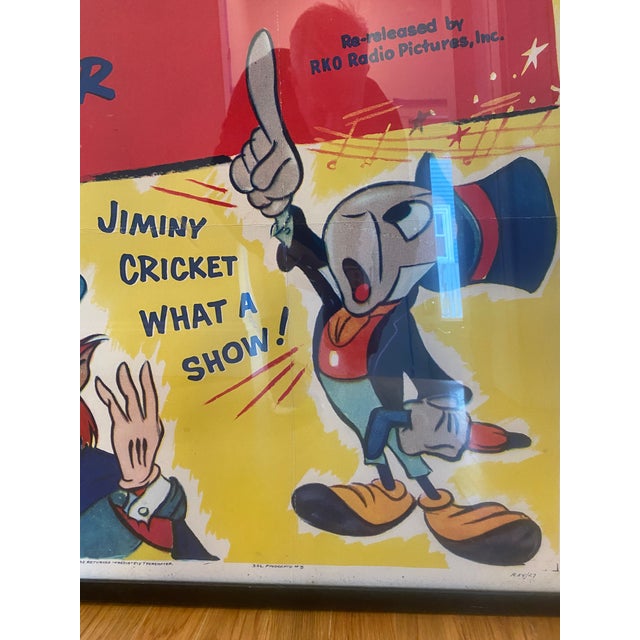 White Huge Vintage Disney Poster 1954 Rko Release Pinocchio For Sale - Image 8 of 8