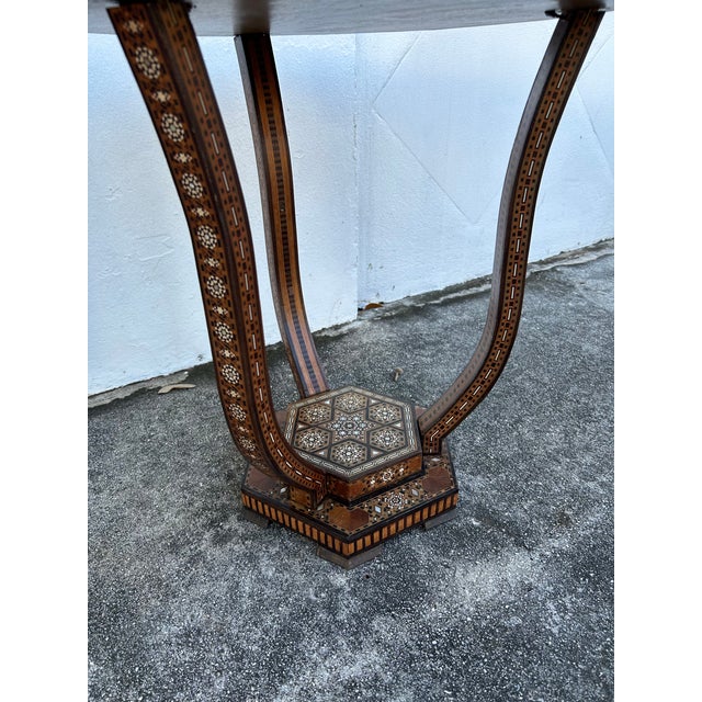 1920s Antique Inlaid Moroccan Stand or Table For Sale - Image 5 of 8