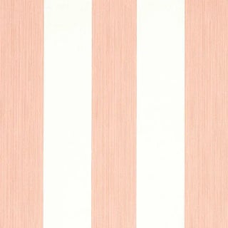 Schumacher Edwin Stripe Wide Wallpaper in Pink For Sale