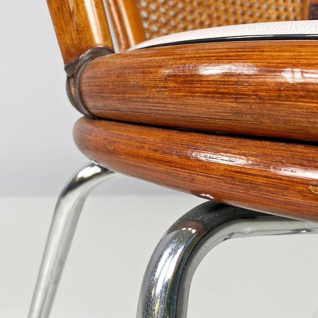 Modern Italian Cockpit Chair in Vienna Straw Wood and Steel, 1970s For Sale - Image 17 of 18