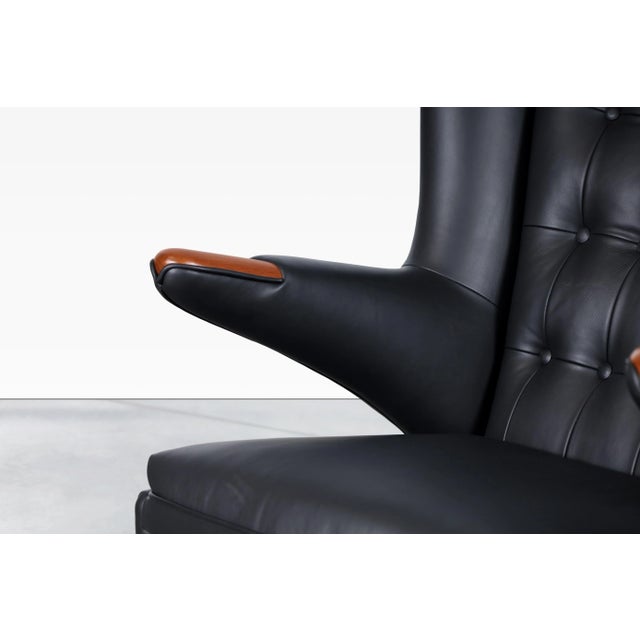 1950s Danish Modern Leather "Papa Bear" Chair by Hans J. Wegner for a.p. Stolen, 1950s For Sale - Image 5 of 13