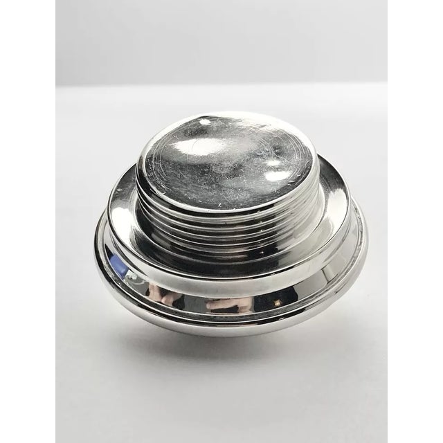 1970s English Cut Glass & Stainless Top Tea Caddy Holder For Sale In Dallas - Image 6 of 7