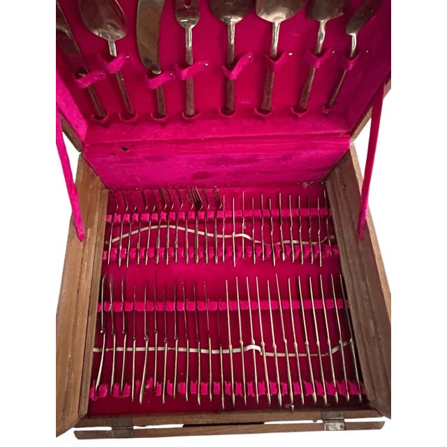Vintage Tony’s Gems Plated Brass 150 Pieces 12 Person Flatware Set For Sale - Image 9 of 13