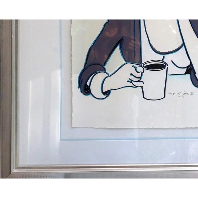 Pink Large R. J. Hohimer Signed Limited Edition Serigraph Cup of Joe II Framed Pop Art For Sale - Image 8 of 11